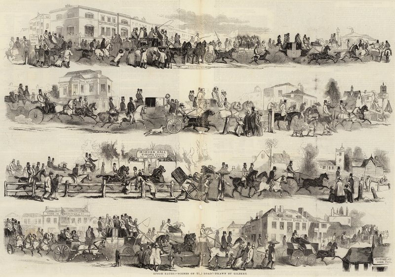 Epsom Yarışları, Yoldan Sahneler by John Gilbert