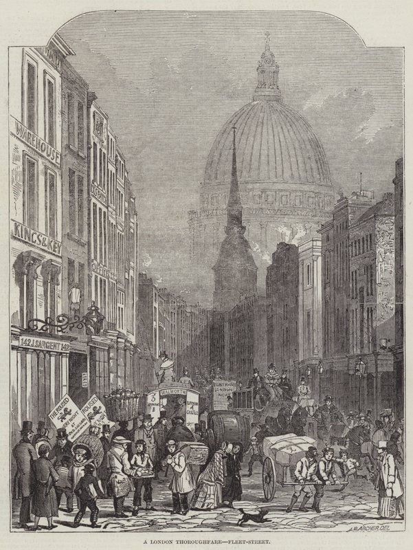 Bir Londra Anayolu, Fleet-Street by John Wykeham Archer