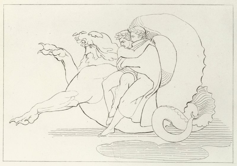 Gerion, Inferno, Canto 17 (gravür) by John (after) Flaxman