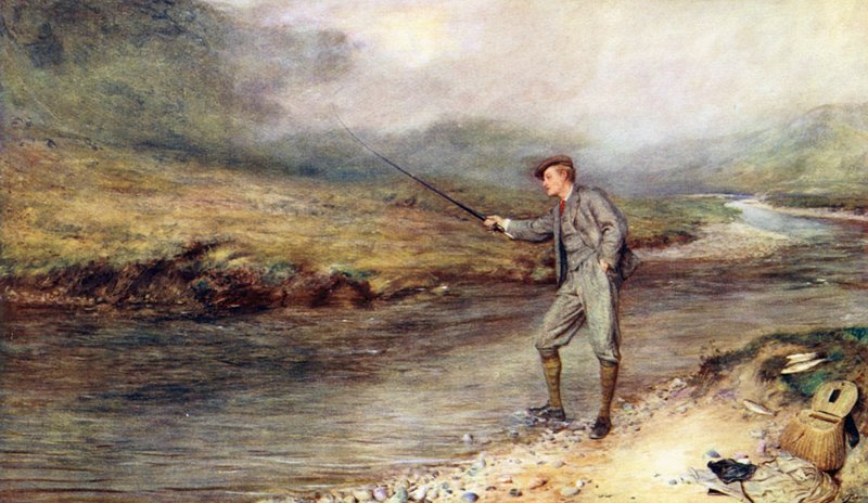 Yaylalarda Alabalık Avcılığı (renkli litho) by John (after) Pettie