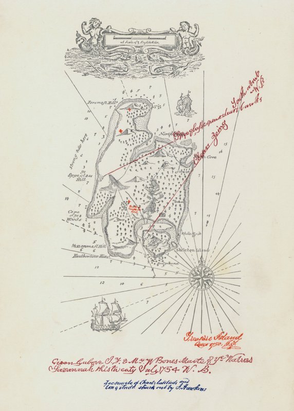 ಟ್ರೆಷರ್ ಐಲೆಂಡ್ ನಕ್ಷೆ (ಬಣ್ಣ ಲಿಥೋ) turk by John Cameron