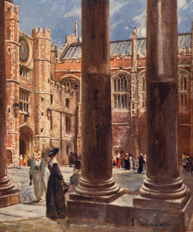 Saat Mahkemesi, Hampton Court Sarayı (renkli taş) by John Fulleylove