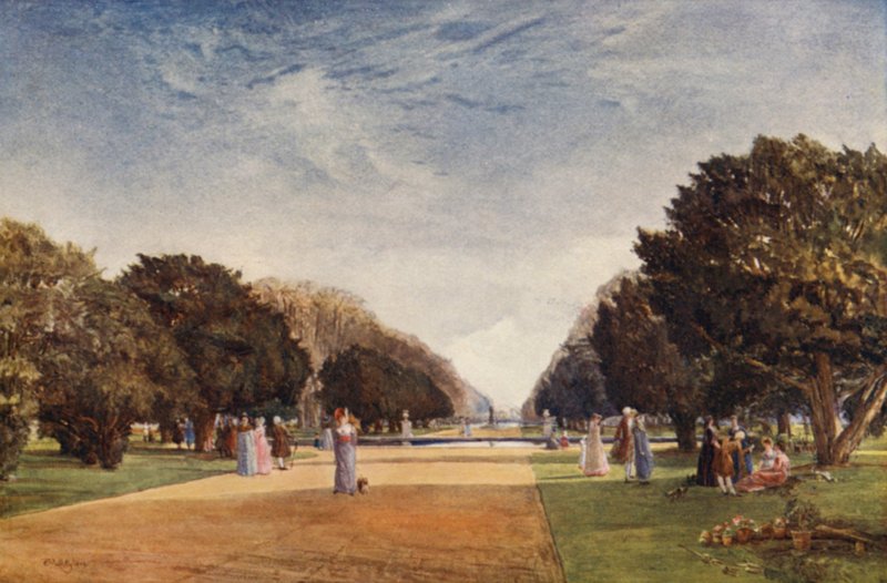 The Great Avenue, Hampton Court (renkli taş) by John Fulleylove