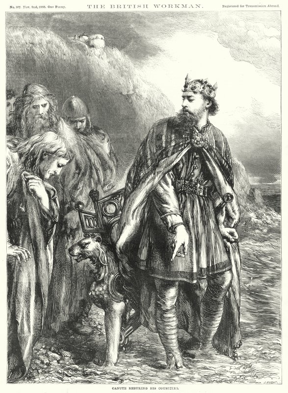 Saraylılarını azarlayan Canute (gravür) by John Gilbert