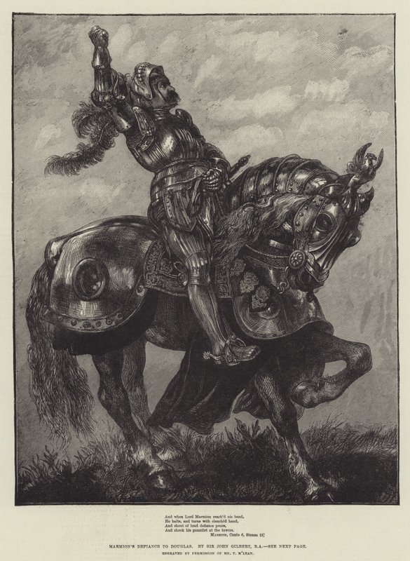Marmion'un Douglas'a Meydan Okuması by John Gilbert