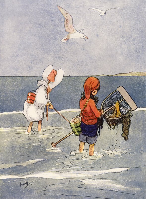 "Karides yapmak eğlencelidir" (renkli taş) by John Hassall