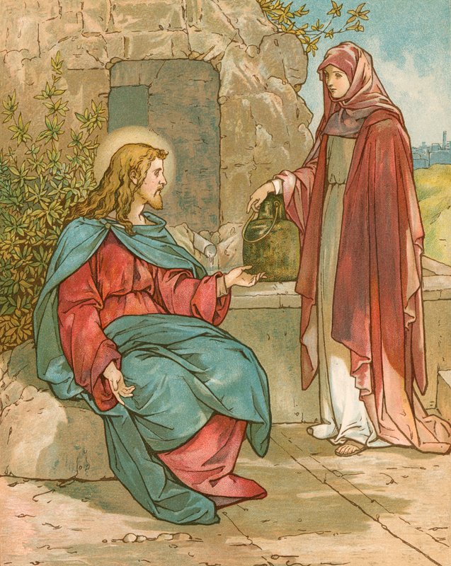 İsa ve Samiriyeli kadın by John Lawson