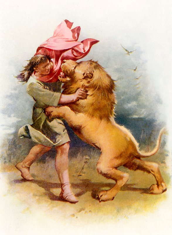 Samson aslanı öldürür by John Lawson