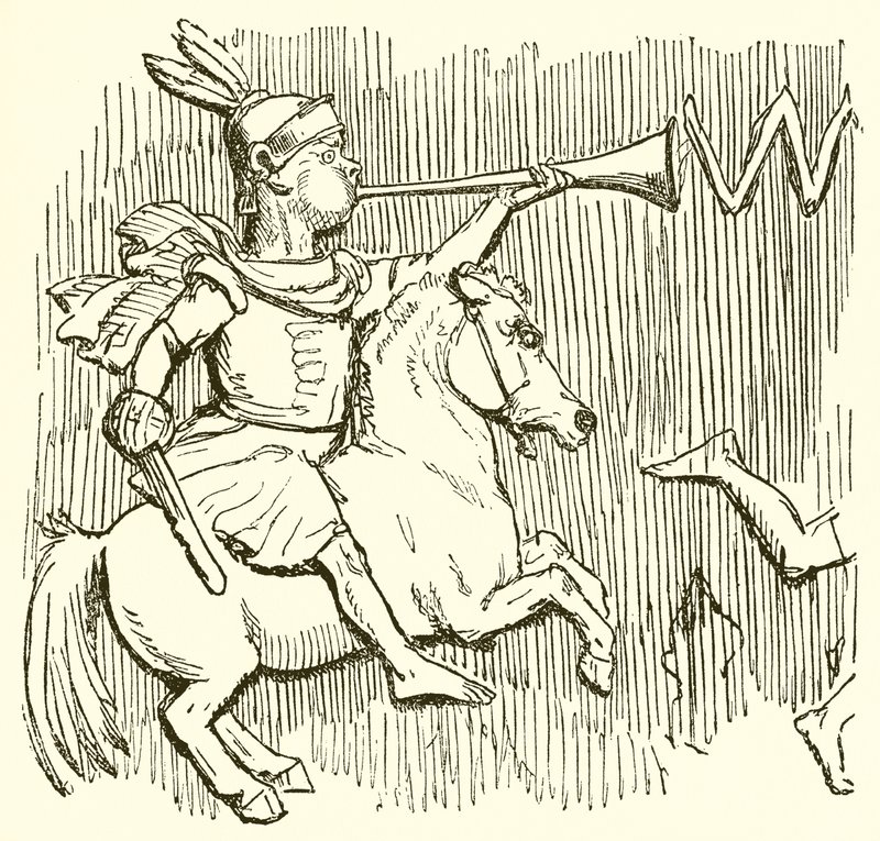At sırtında Romalı asker by John Leech
