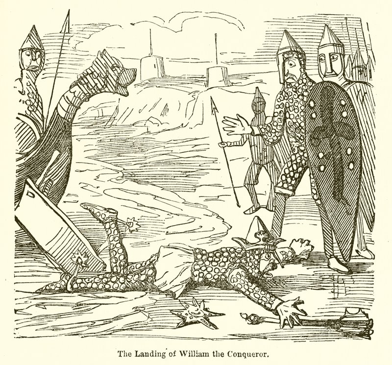 The Landing of William the Conqueror  by John Leech