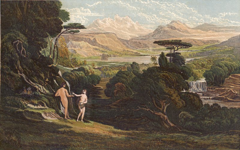 Cennet Bahçesi (chromolitho) by John Martin