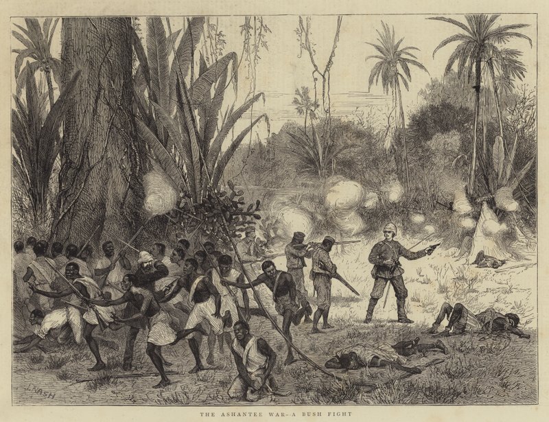 Ashantee Savaşı, Bir Bush Dövüşü by Joseph Nash