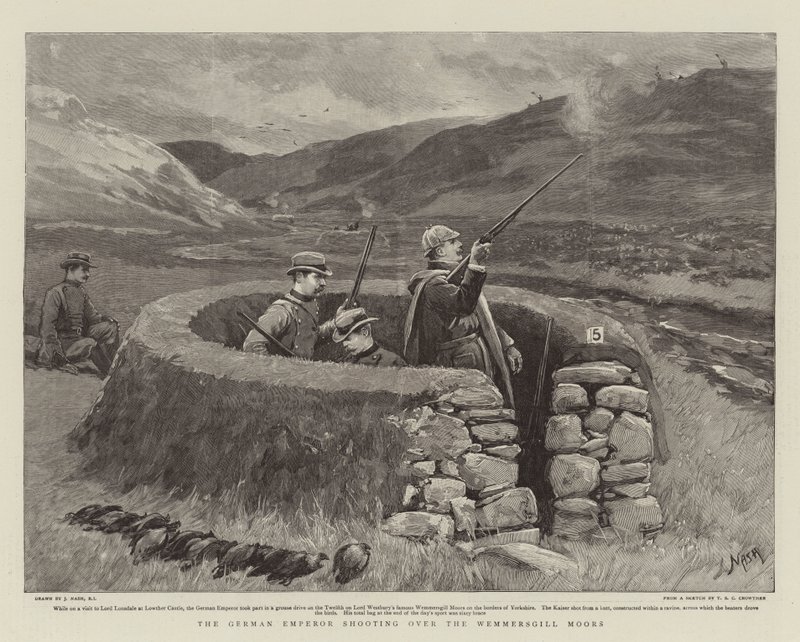 Alman İmparatoru Wemmersgill Moors üzerinde ateş ediyor by Joseph Nash