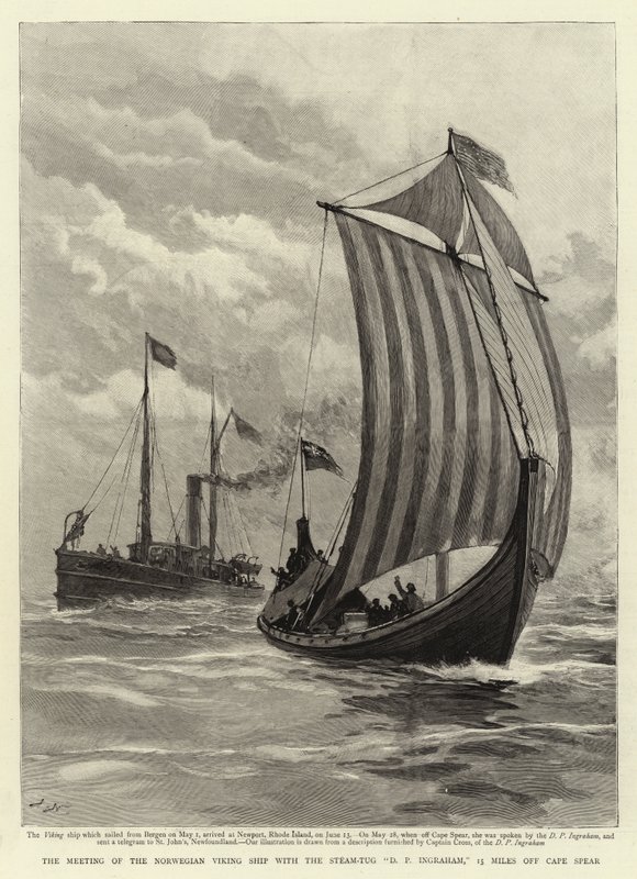 Norveç Viking Gemisinin Buharlı Römorkör DP Ingraham ile Buluşması, Cape Spear