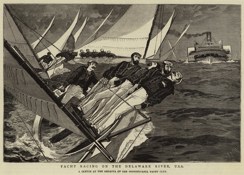 Delaware Nehri üzerinde yat yarışı, ABD by Joseph Nash