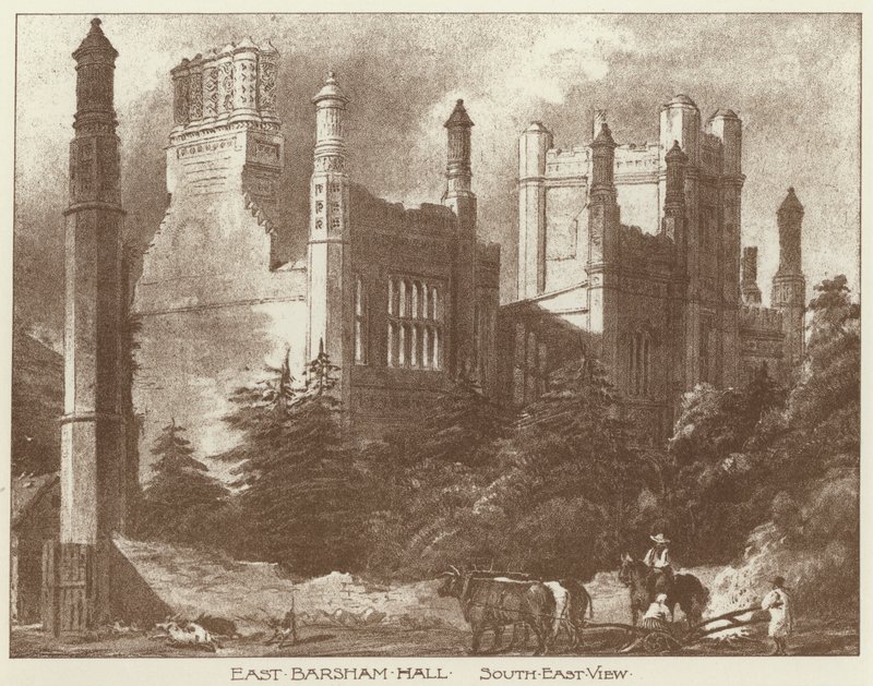 Doğu Barsham Hall, Norfolk (taş) by Joseph (after) Nash