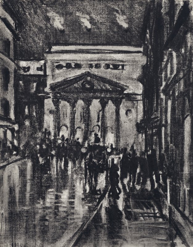 Haymarket Tiyatrosu (lito) by Joseph (after) Pennell