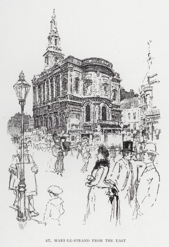 Doğudan Aziz Mary-le-Strand (lito) by Joseph (after) Pennell