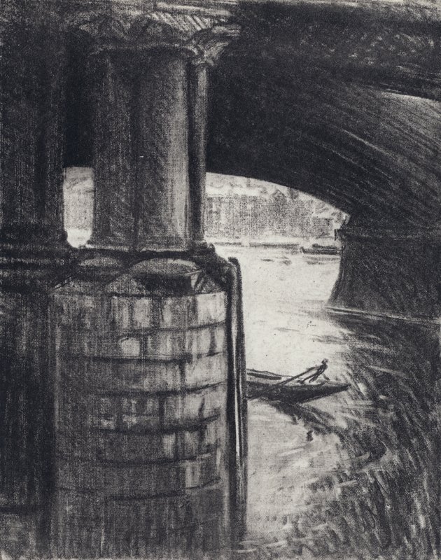 Blackfriars altında (lito) by Joseph (after) Pennell