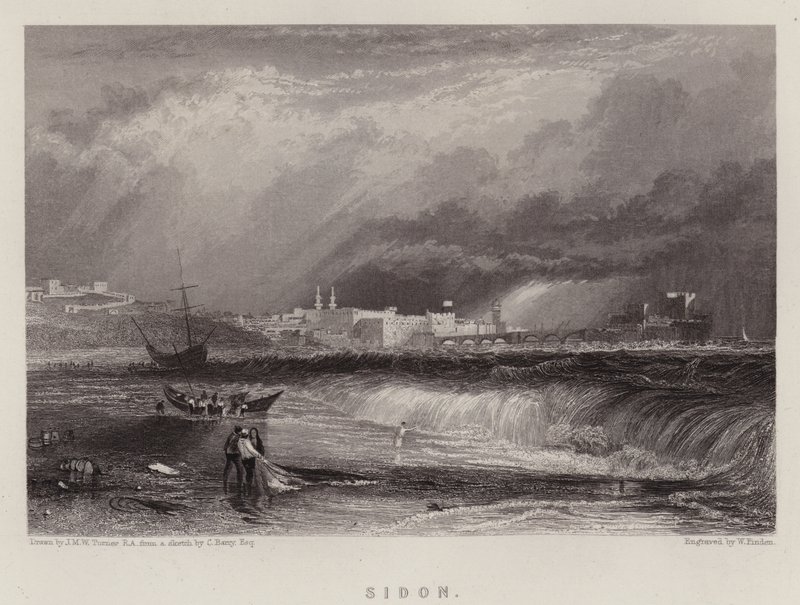 Sidon (renkli taş) by Joseph Mallord William (after) Turner