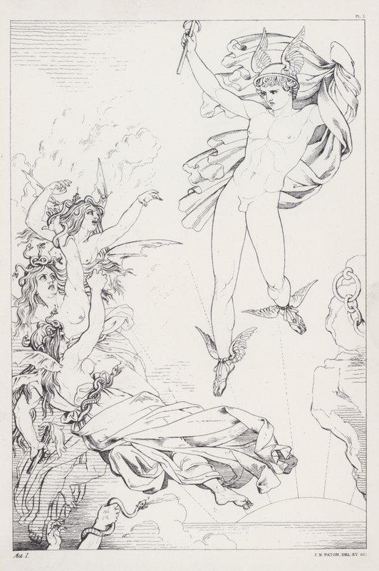 Shelleys Prometheus Bağlanmamış, I. Perde by Joseph Noel after Paton