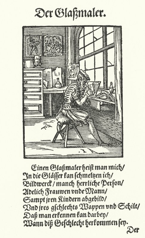 Cam Ressamı (gravür) by Jost (after) Amman