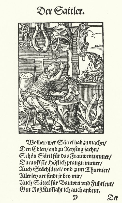 Saddler (gravür) by Jost (after) Amman