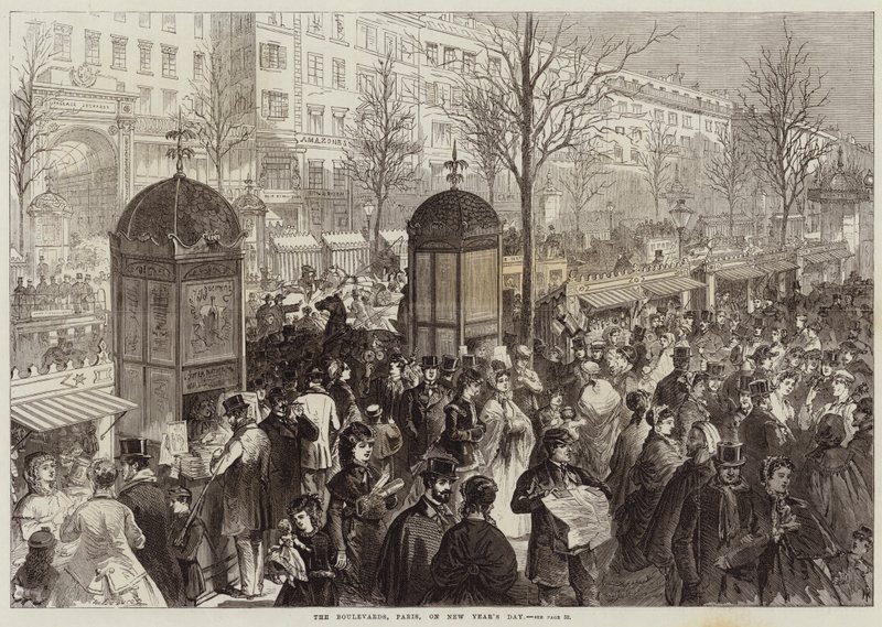 Boulevards, Paris, Yılbaşında by Jules Pelcoq
