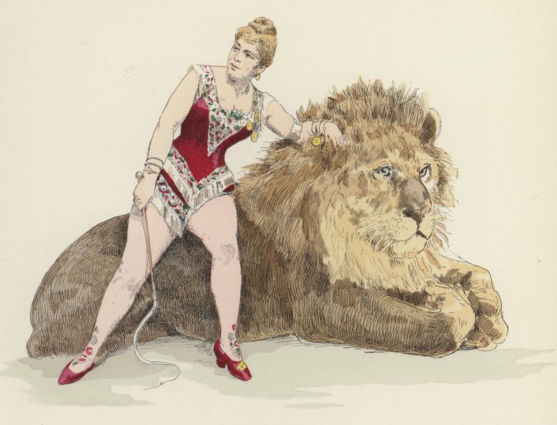 dişi aslan terbiyecisi by Jules Arsene Garnier