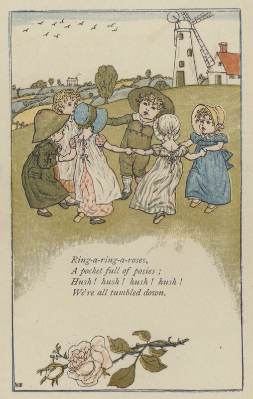 Yüzük-a-ring-a-güller (renkli taş) by Kate (after) Greenaway
