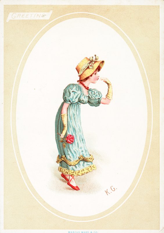 Tebrik kartı (chromolitho) by Kate Greenaway