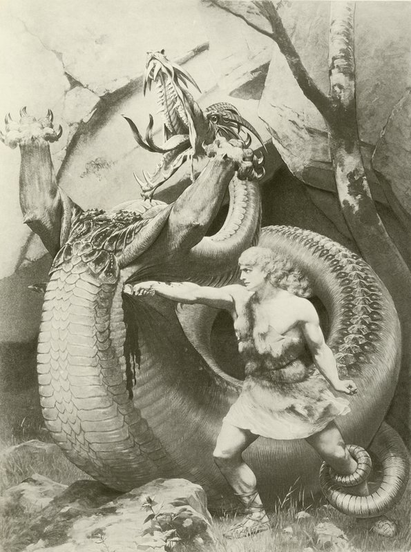 Siegfried, II. Perde vi sahnesi (gravür) by Konrad Dielitz