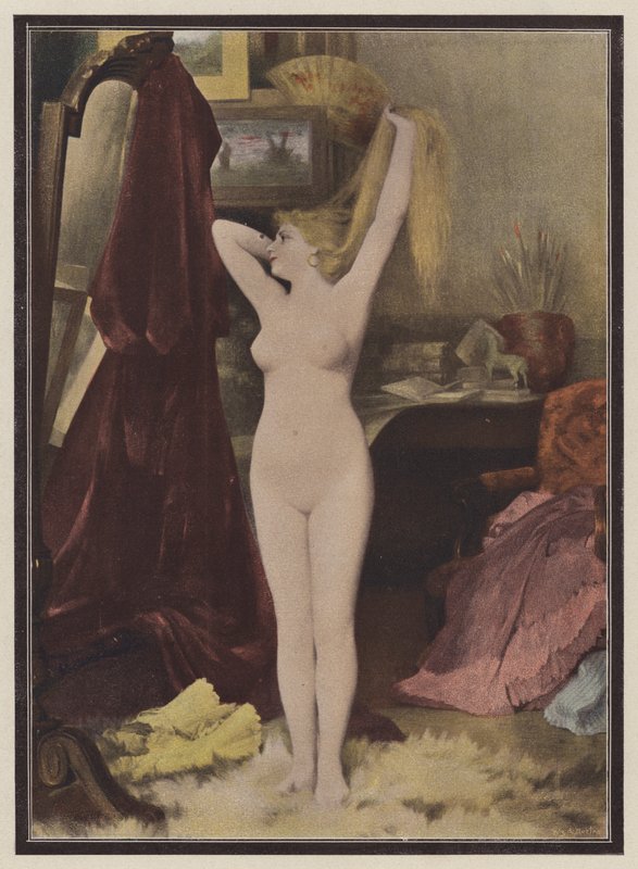 Model (renkli taş) by Leon Auguste Cesar Hodebert