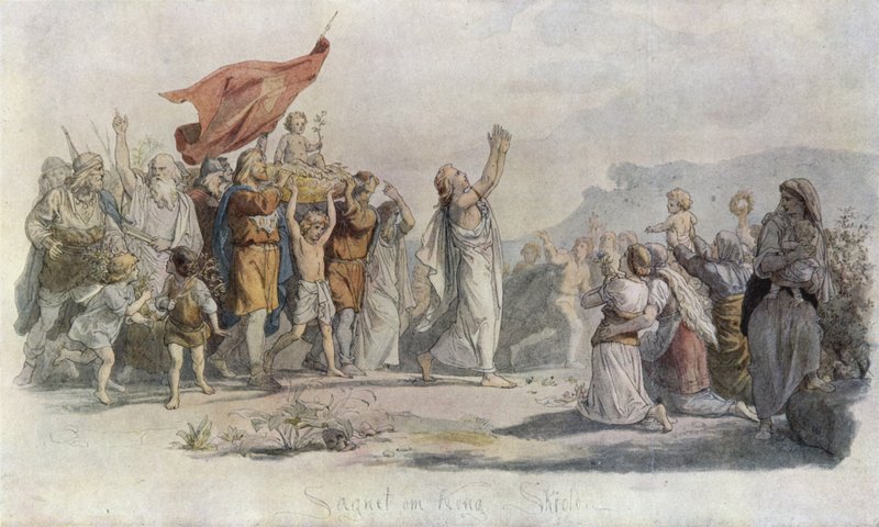Skjold Danimarka Kralı ilan edildi by Lorens Frolich