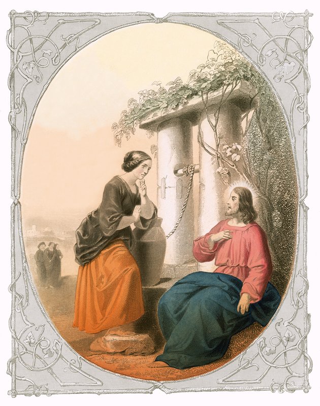 İsa ve Samiriyeli kadın by Lorenz Clasen