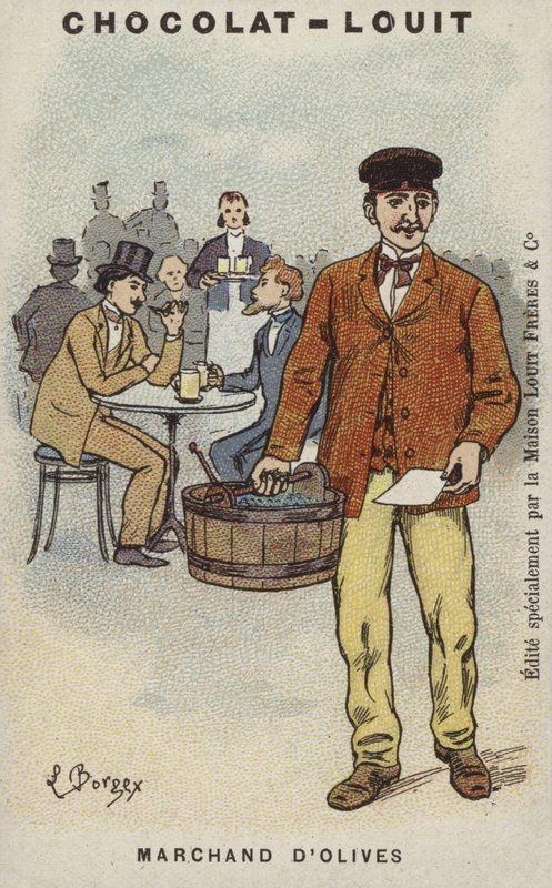Zeytin Tüccarı (chromolitho) by Louis Borgex