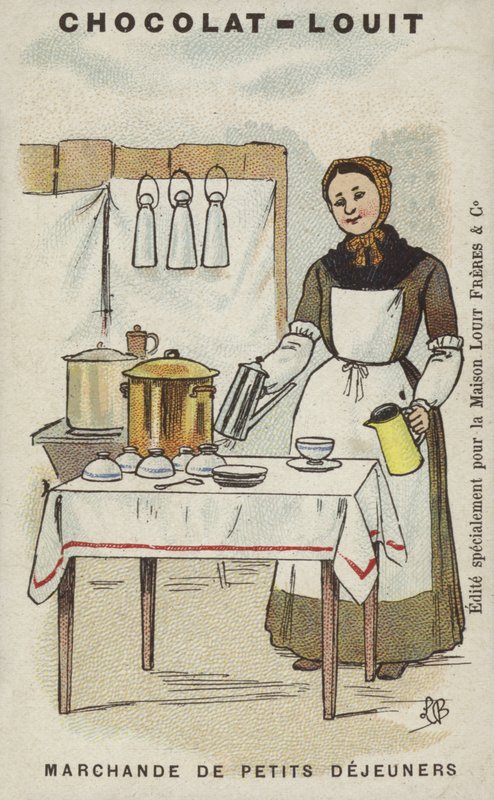Kahvaltı satıcısı (chromolitho) by Louis Borgex