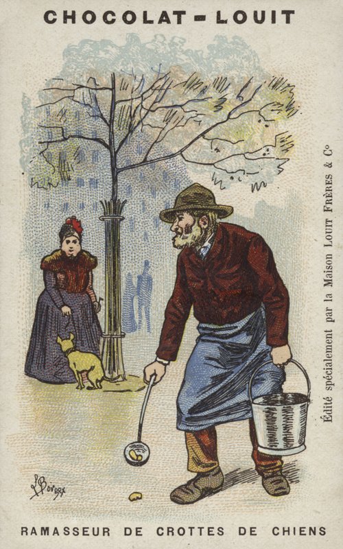 Ramasseur de Crottes de Chiens (chromolitho) by Louis Borgex
