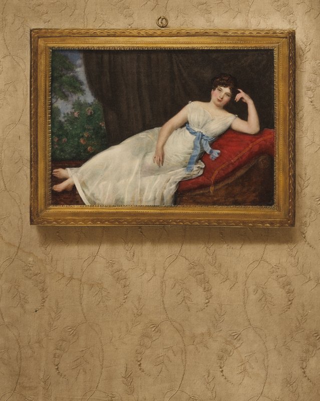 Dinlenme bir bayan portresi by Louis Francois Aubry