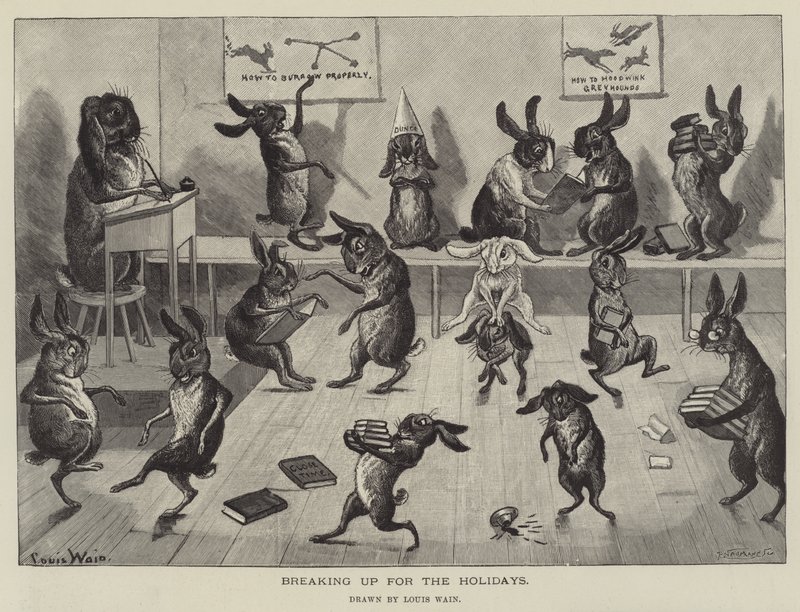Tatil için ayrılık by Louis Wain