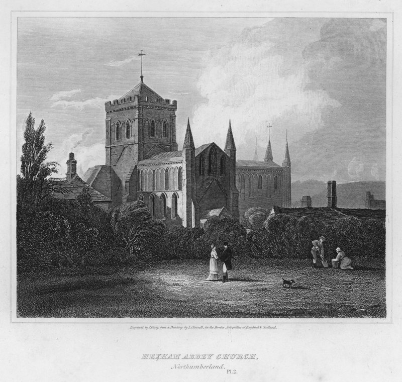 Hexham Abbey Kilisesi, Northumberland (gravür) by Luke (after) Clennell