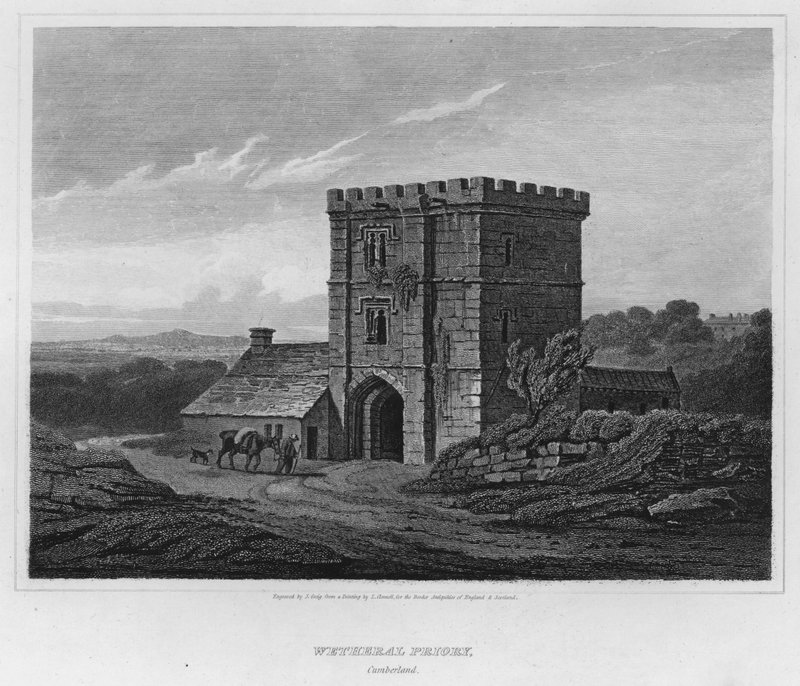 Wetheral Manastırı, Cumberland (gravür) by Luke (after) Clennell