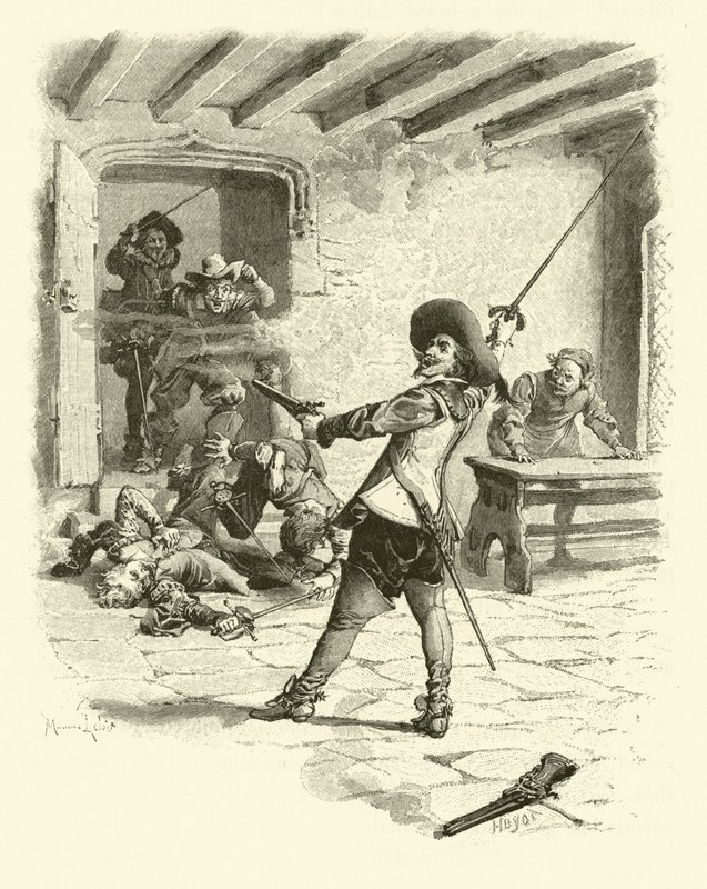Üç Silahşörler için İllüstrasyon (gravür) by Maurice Leloir