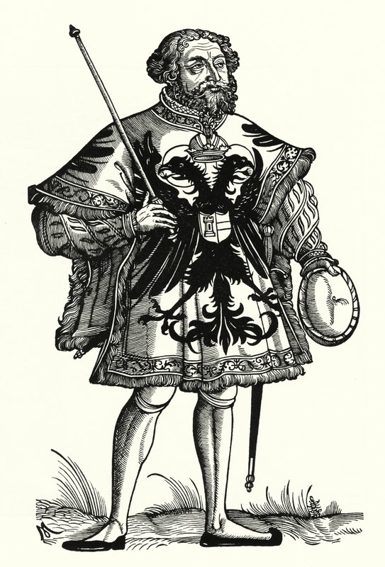 Bir Alman İmparatorluk Herald (gravür) by Michael Ostendorfer