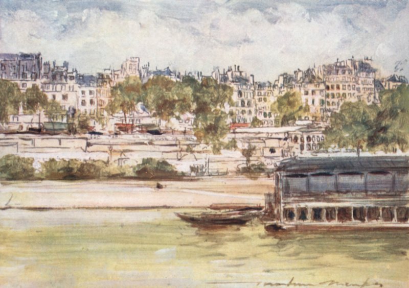 Pont Neuf yakınlarındaki Çamaşırhane by Mortimer Ludington Menpes