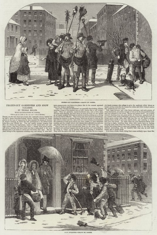 Donmuş Bahçıvanlar ve Kar Temizleyiciler by Myles Birket Foster