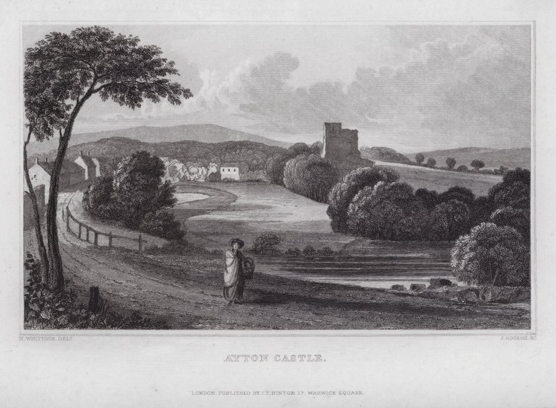 Ayton Kalesi (gravür) by Nathaniel (after) Whittock