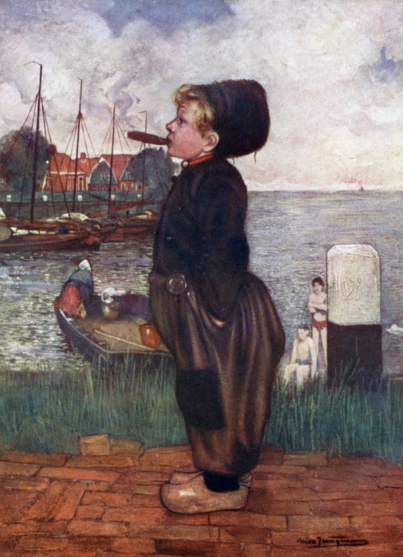 Sigara İçen Bir Çocuk, Volendam by Nico Jungman