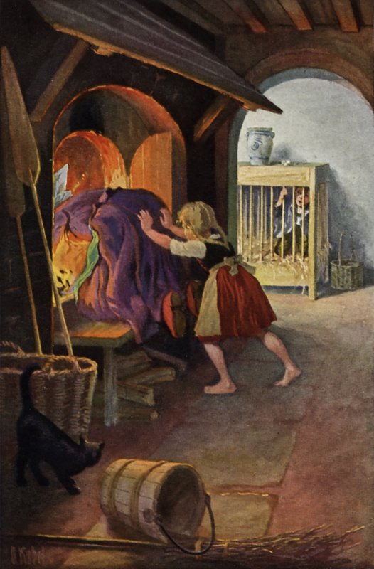 Hansel ve Gretel (renkli taş) by Otto Kubel