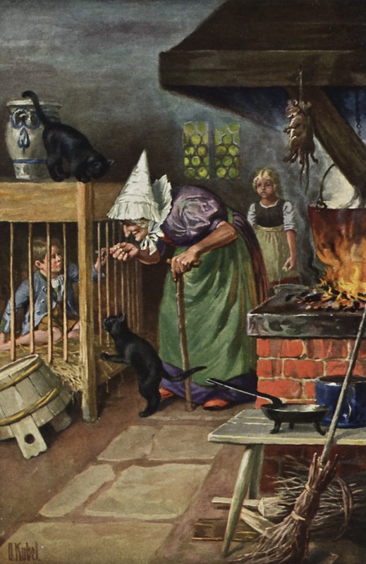 Hansel ve Gretel (renkli taş) by Otto Kubel